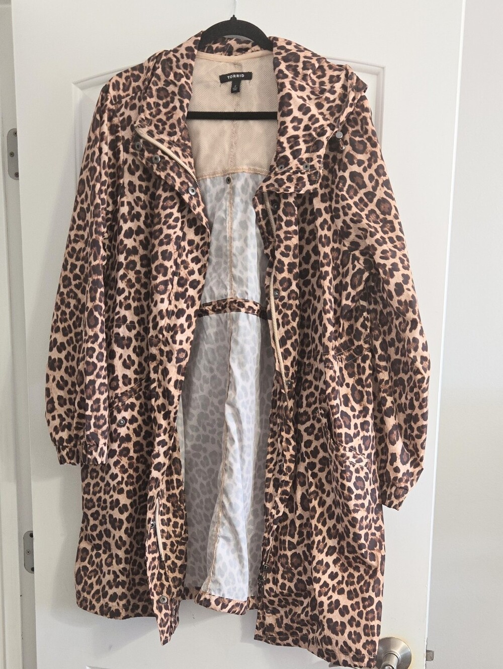 Torrid Hooded Lightweight Leopard Anorak Raincoat Size 2X - Picture 5 of 14